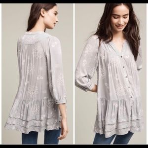 Anthropologie Tiered Tunic Blouse